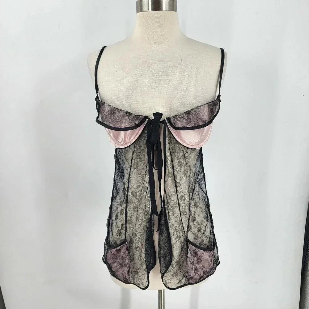 Victoria Secret Women's Sexy Little Things Lace Baby Doll Nightie Size 34D NWT - Picture 1 of 12